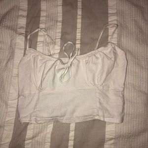 White Crop Tank Top